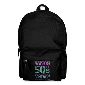 Fünfziger 50th 50s 50er - Rucksack - Schwarz - Vorne