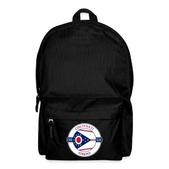 Cincinnati Ohio Flagge USA Reise Souvenir Abzeichen - Rucksack - Schwarz - Vorne
