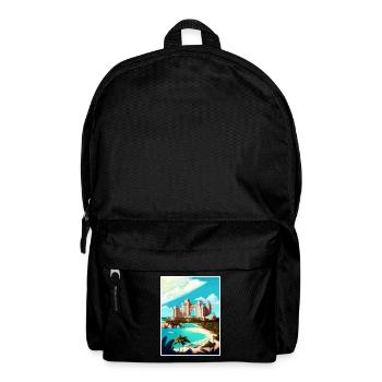 Atlantis Paradies Karibik Vintage Reise Poster - Rucksack - Schwarz - Vorne