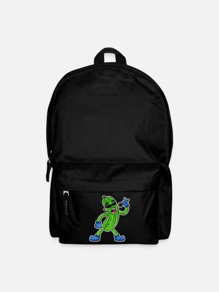 Gurke singt lustige Illustration Gemüse Geschenk - Rucksack - Schwarz