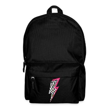 Blitz Leoparden Muster Pastellfarben mit Neon-Pink - Rucksack - Schwarz - Vorne