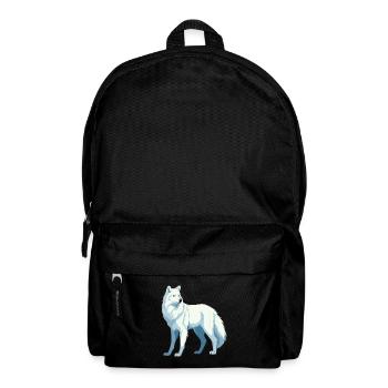 Arktischer Wolf Bunte Aquarell-Karikatur Kawaii Ani - Rucksack - Schwarz - Vorne
