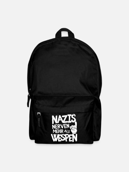 Nazis nerven mehr als Wespen - Rucksack - Schwarz