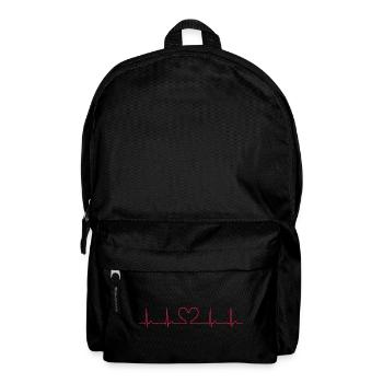 Ligne ECG du battement cardiaque Vecteur d’ondes d’impulsion médicale - Sac à dos - noir - Devant