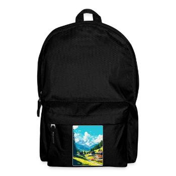Gstaad Switzerland Vintage Travel Poster Souvenir - Backpack - black - Front