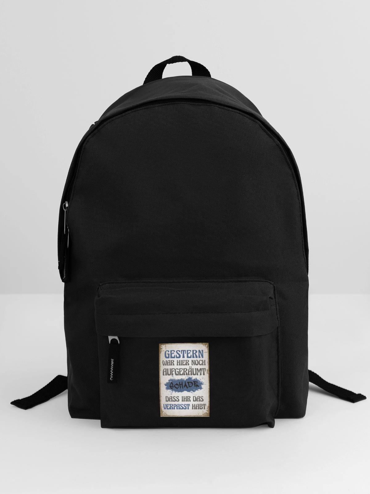 Gestern war hier noch aufgeräumt - Rucksack - Schwarz - Vorne