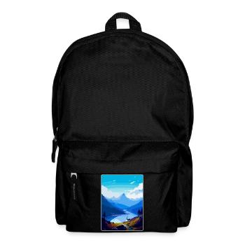 Snowdon Wales Uk Vintage Travel Poster Souvenir - Backpack - black - Front