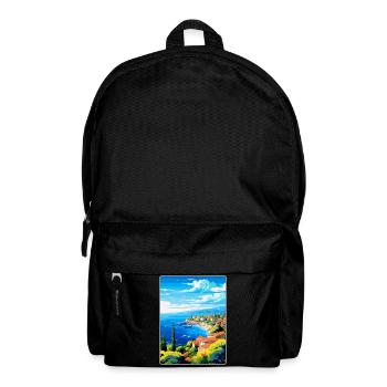 Cote D Azur France Vintage Travel Poster Souvenir - Backpack - black - Front