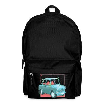 Trabi mit Pflanzen - Rucksack - Schwarz - Vorne