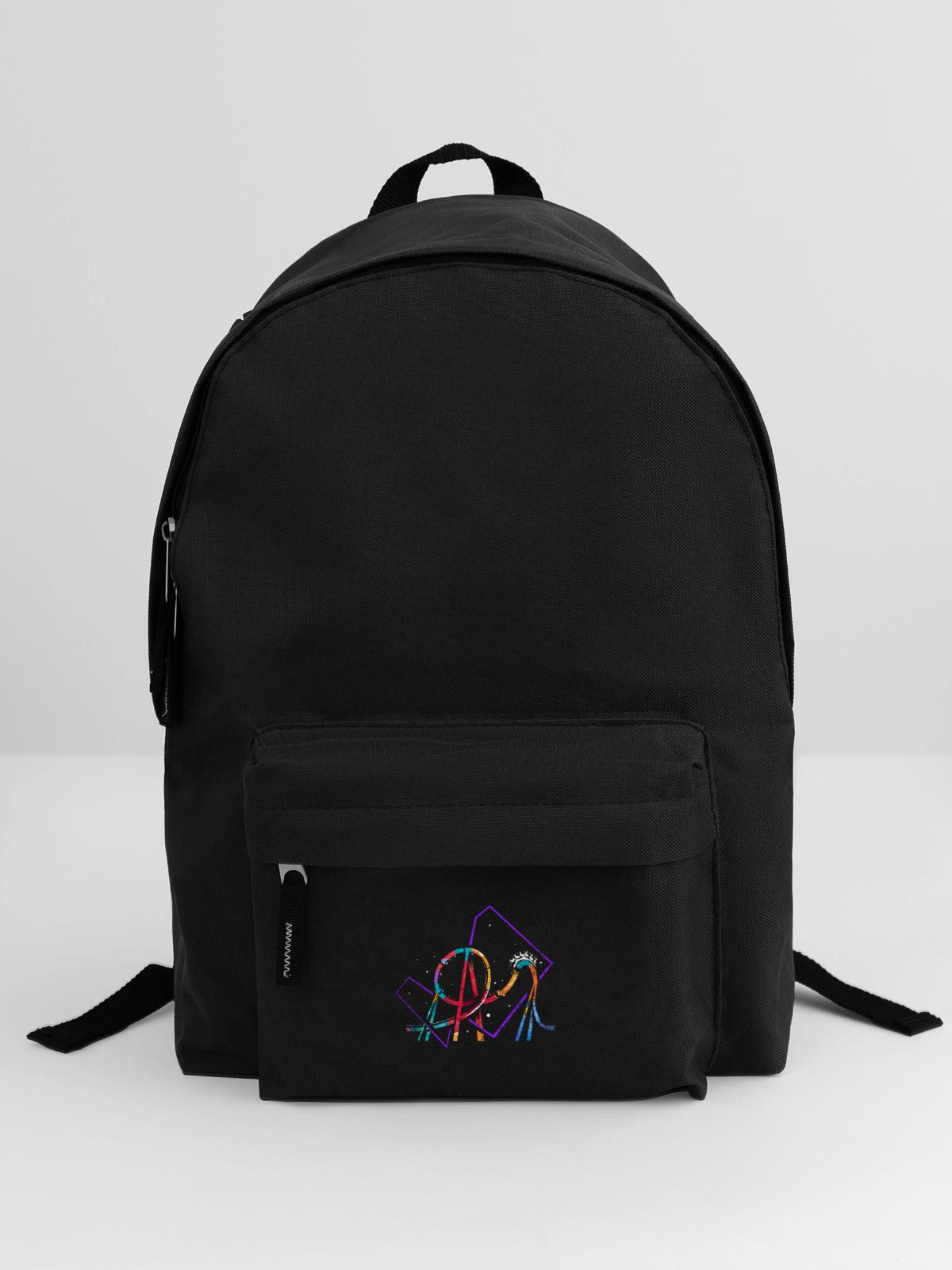 Rasanter Achterbahn Freizeitpark - Rucksack - Schwarz - Vorne