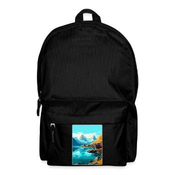 Lofoten Norwegen Vintage Reiseposter WPA - Rucksack - Schwarz - Vorne