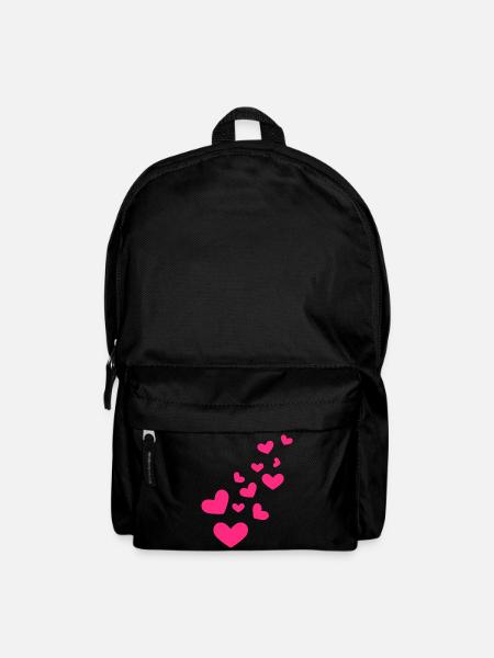 Herzchen Herz Muster Rosa Liebe Geschenk - Rucksack - Schwarz