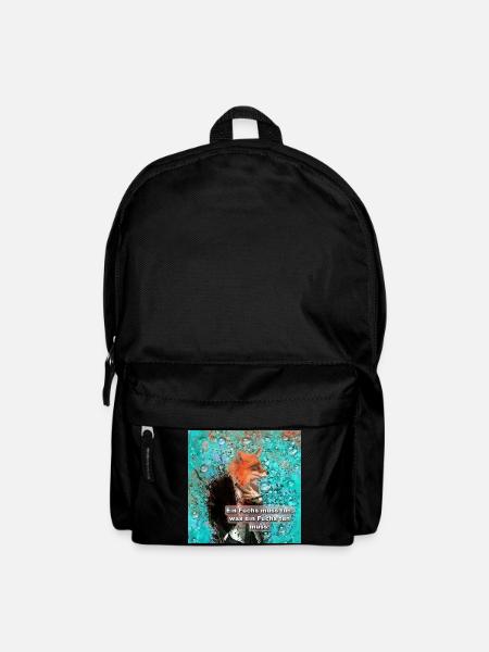 Fuchs im Splatter-Look: Tierwitz - Rucksack - Schwarz