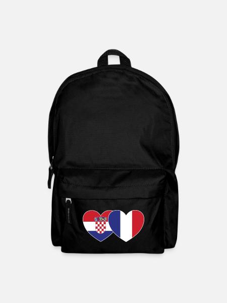 Kroatien Frankreich Flagge Herz - Rucksack - Schwarz