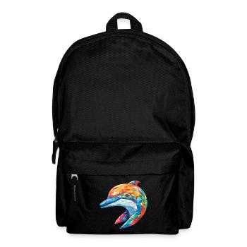 Delphin Bunte Aquarell-Tierillustration - Rucksack - Schwarz - Vorne