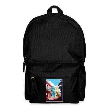 San Juan Karibik Vintage Reiseposter Souvenir - Rucksack - Schwarz - Vorne