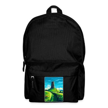Glastonbury Tor Angleterre Royaume-Uni Affiche de voyage souvenir - Sac à dos - noir - Devant