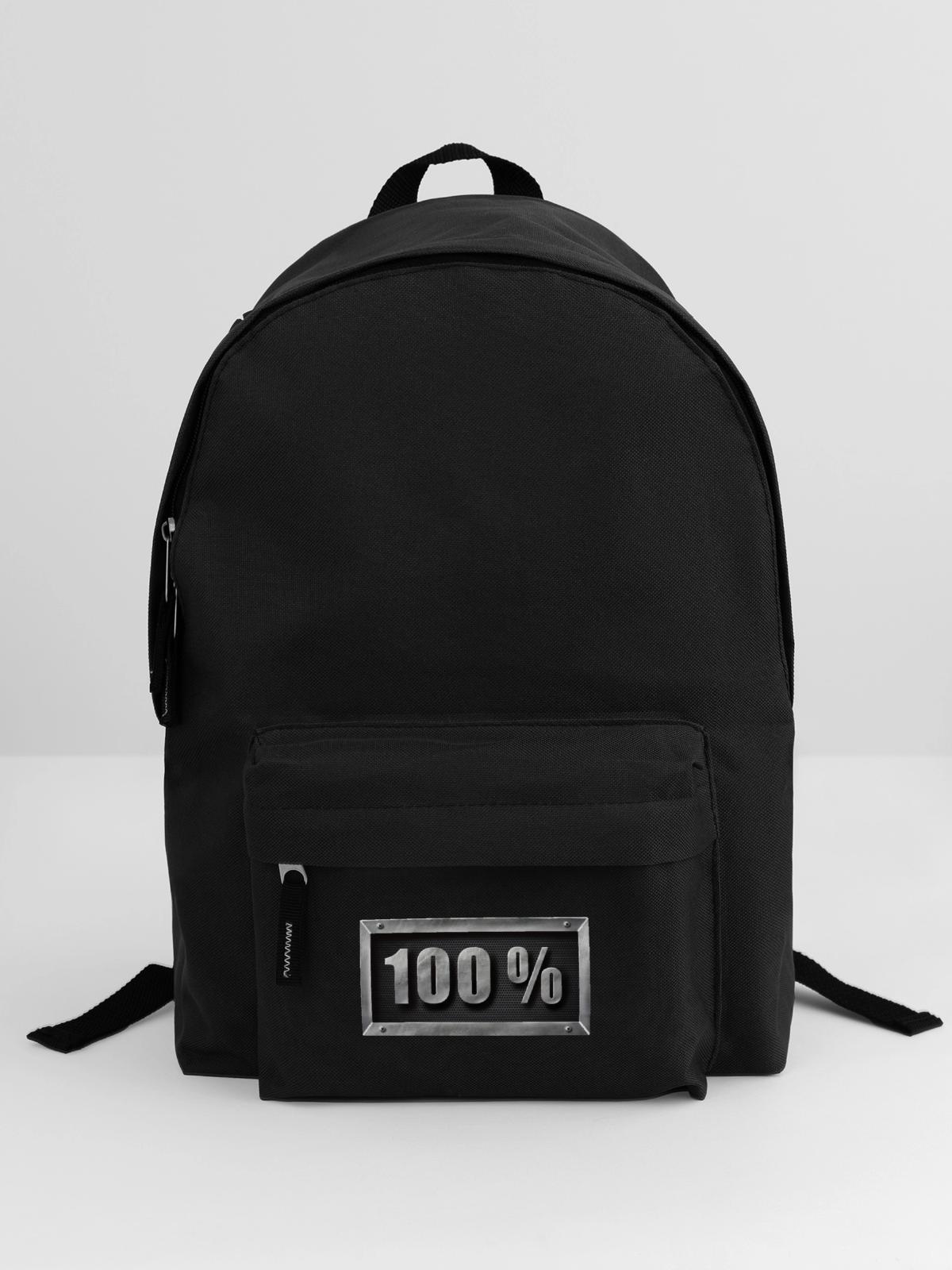 100 Prozent Metall-Design - Rucksack - Schwarz - Vorne
