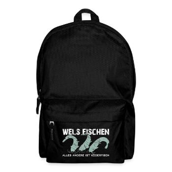 Wels angeln Waller fischen Team Waller - Rucksack - Schwarz - Vorne