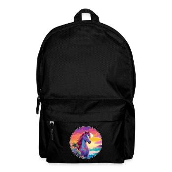 Pony Buntes Aquarell Cartoon Kawaii Tier - Rucksack - Schwarz - Vorne