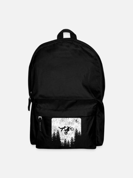 Quadrat Retro Motocross Motorrad Biker - Rucksack - Schwarz