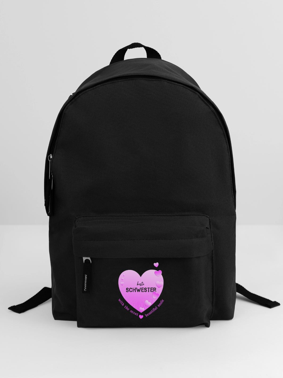 beste Schwester - Rucksack - Schwarz - Vorne