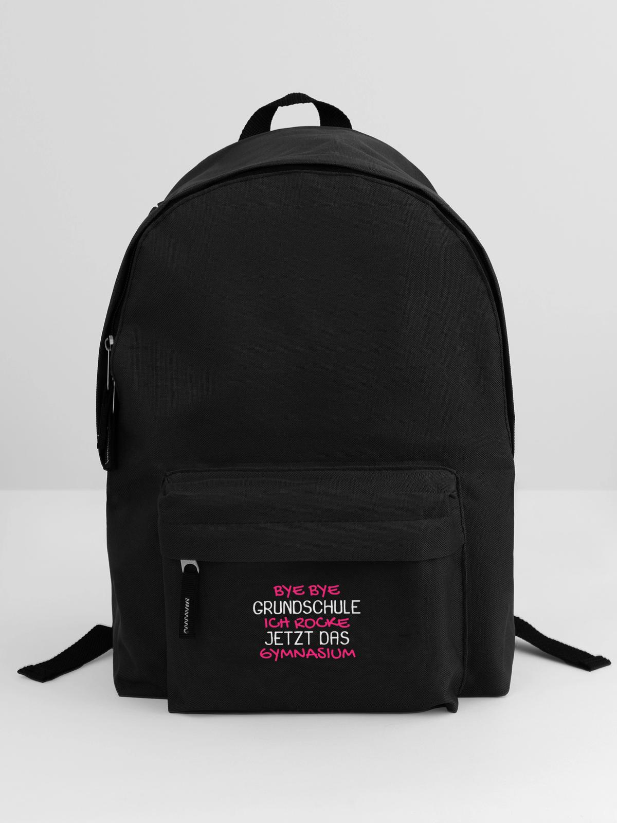 Gymnasium Einschulung Schulbeginn Geschenk - Rucksack - Schwarz - Vorne