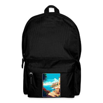 Rhodes Grèce Vintage Voyage Poster WPA Souvenir - Sac à dos - noir - Devant