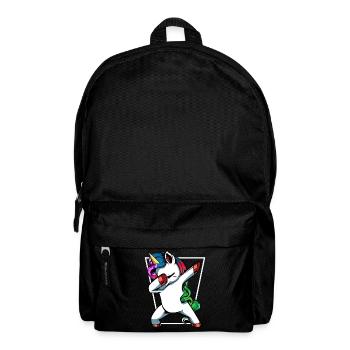 Unicorn Dab with Rainbow - Backpack - black - Front
