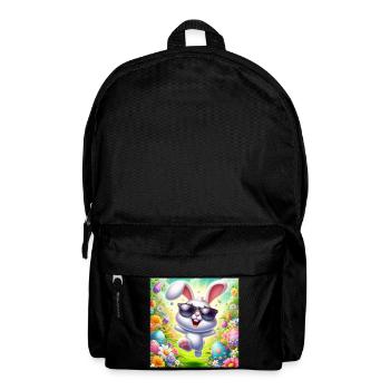 Fröhlicher Osterhase - Rucksack - Schwarz - Vorne