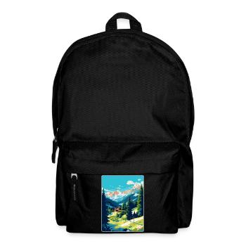 Gstaad Switzerland Vintage Travel Poster Souvenir - Backpack - black - Front