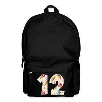 GLACE NUMÉRO 12 ANS CRÈME GLACÉE 12E ANNIVERSAIRE - Sac à dos - noir - Devant