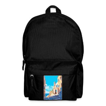Rhodes Grèce Vintage Voyage Poster WPA Souvenir - Sac à dos - noir - Devant