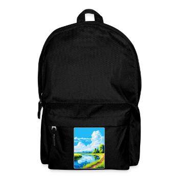 Donau Auen Deutschland Vintage Reiseplakat Souvenir - Rucksack - Schwarz - Vorne