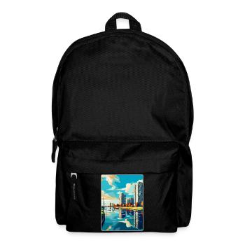 Almere Niederlande Vintage Reiseplakat Souvenir - Rucksack - Schwarz - Vorne