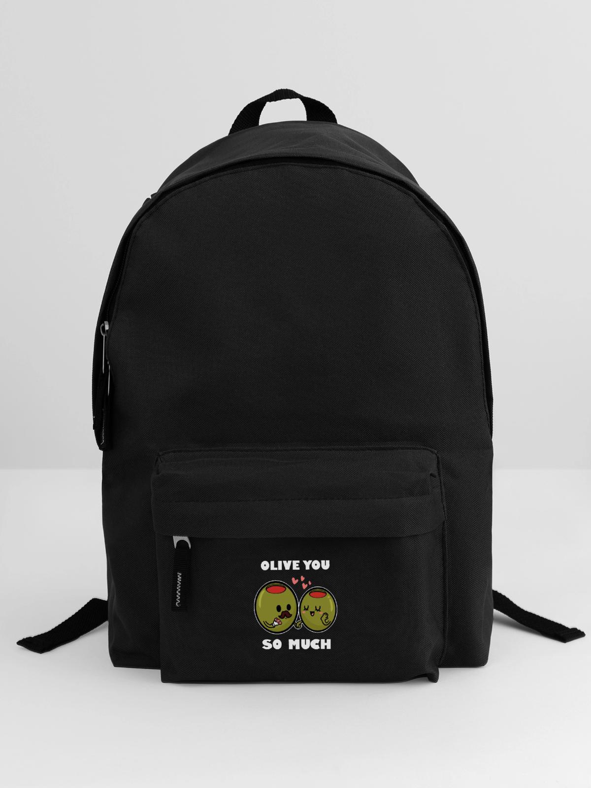 Leidenschaftlicher Oliven Genießer - Rucksack - Schwarz - Vorne