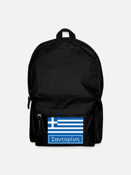 Santorini Written in Greek - Backpack - black