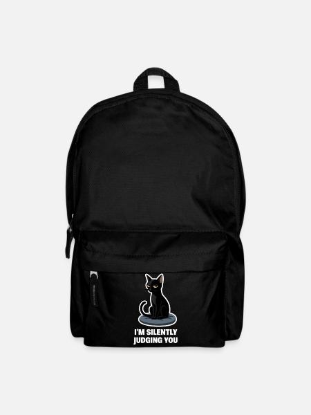 Ich verurteile dich nur – sarkastisches Black Cat Design - Rucksack - Schwarz