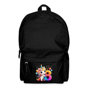 NUMMER 8 JAHRE EINHORN 8. GEBURTSTAG - Rucksack - Schwarz - Vorne