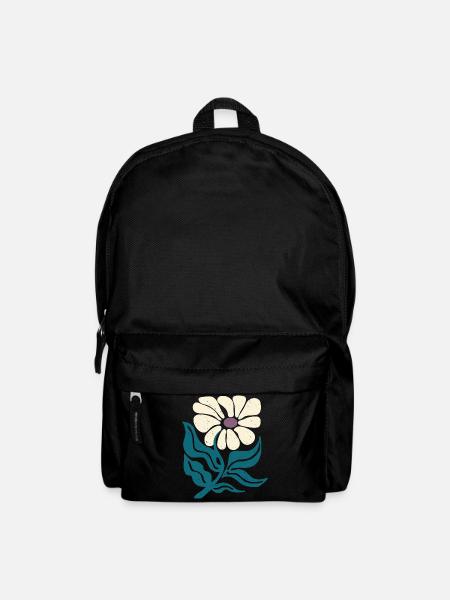 Retro-Blume - Rucksack - Schwarz