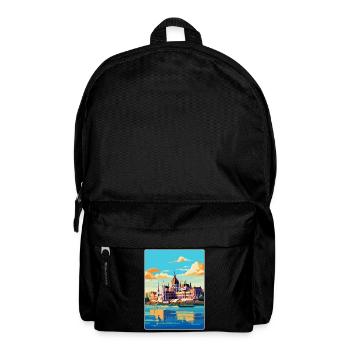 Budapest Ungarn Vintage Reiseplakat Souvenir - Rucksack - Schwarz - Vorne