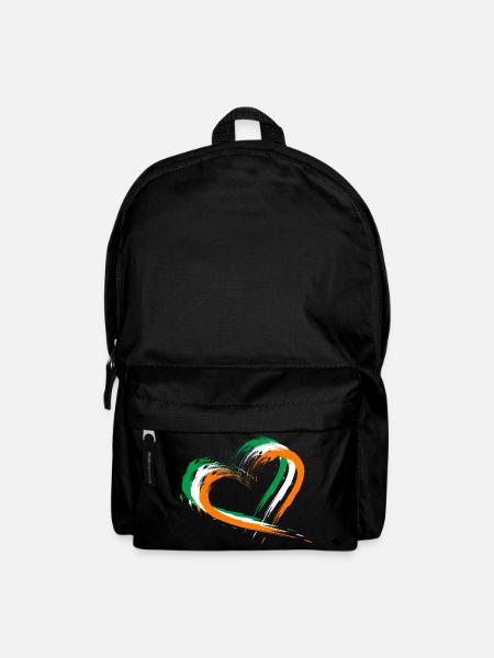 Herz Bürste Flagge Irland Fahne Farben Design - Rucksack - Schwarz