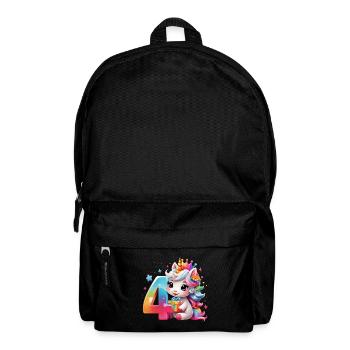 NUMMER 4 JAHRE EINHORN 4. GEBURTSTAG - Rucksack - Schwarz - Vorne