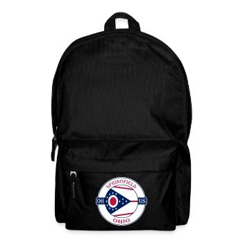 Springfield Ohio Flagge USA Reise Souvenir Abzeichen - Rucksack - Schwarz - Vorne