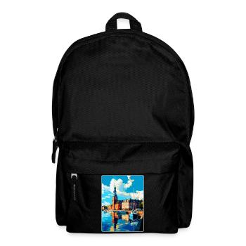 Helsingborg Sweden Vintage Travel Poster Souvenir - Backpack - black - Front