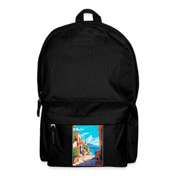 Rhodes Grèce Vintage Voyage Poster WPA Souvenir - Sac à dos - noir - Devant