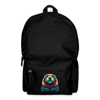 Biber Cartoon Figur Buntes Haustier Tier - Rucksack - Schwarz - Vorne