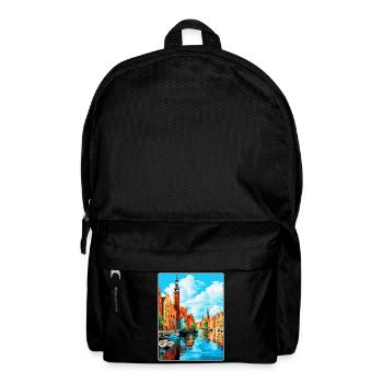 Danzig Polen Vintage Reiseposter WPA Souvenir - Rucksack - Schwarz - Vorne