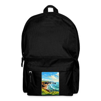 Hartland Quay Devon Vintage Travel Poster Souvenir - Backpack - black - Front