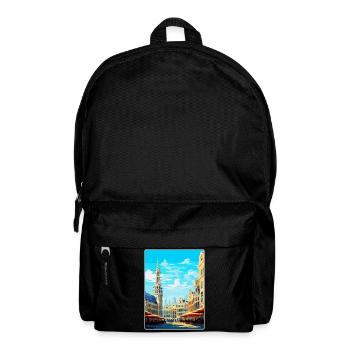 Bruxelles Belgique Poster de voyage vintage souvenir - Sac à dos - noir - Devant
